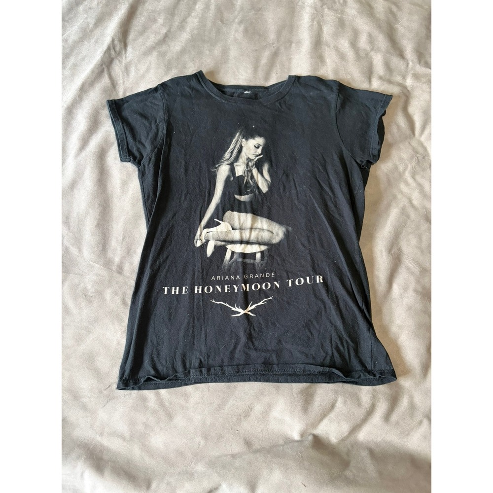 Ariana Grande The Honeymoon Tour 2015 Concert T-Shirt Black Junior Large L